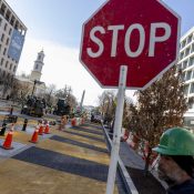 BLM Reconstruction on D.C.'s Black Lives Matter plaza began this morning.
The 50-foot long street mural spelling out Black Lives Matter on 16th Street was created during the 2020 protests following the police killing of George Floyd.
According to a DDOT statement, work on the plaza will take six to eight weeks to complete. Mayor Bowser said that the plaza will be part of DC's America 250 mural project, "where we will invite students and artists to create new murals across all eight wards."